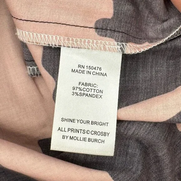 Crosby Watts Cotswold Abstract Print Midi Dress With High Collar Size XS - Picture 9 of 11